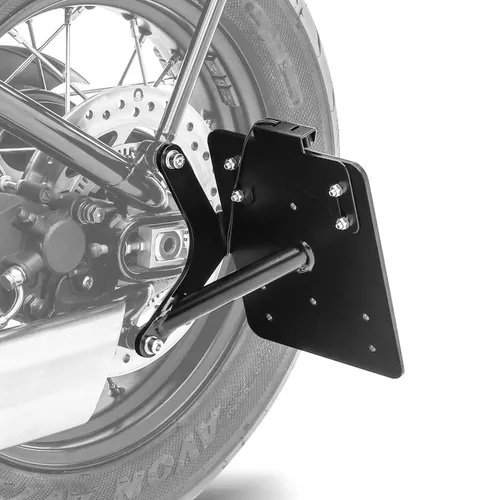 Seitlicher Kennzeichenhalter für Triumph Bonneville Bobber/Black 17-24 - Kennzeichenhalter für Autos, sorgt für einen cleanen Look und freien Blick auf den Hinterreifen, inklusive LED-Kennzeichenbeleuchtung.