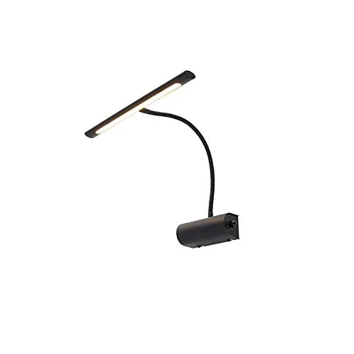 Qazqa Modern Design Wandleuchte schwarz 32 cm mit Dimmer - Wandleuchte in modernem Design, dimmbar und ideal für Wohnzimmer oder Schlafzimmer. Inklusive LED und Dimmer für individuelle Lichtgestaltung.