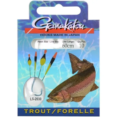 Gamakatsu Trout Float LS-2030 60cm Blau - 10 gebundene Forellenhaken