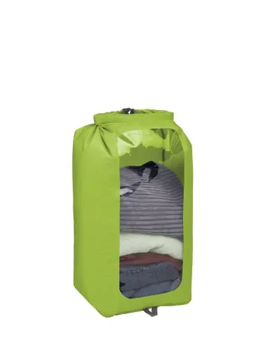 Osprey Dry Sack 35 mit Fenster - Limon Green O/S - Rucksäcke mit wasserdichtem Rollverschluss und transparentem Fenster für optimales Packen und Organisation auf Reisen.
