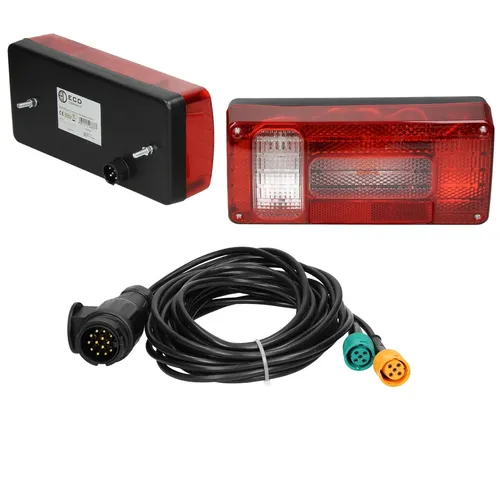 ECD Germany Rückleuchten Satz für Anhänger - 12 V mit E4 Prüfzeichen - Rücklicht-Komplettset für Anhänger, wasserdicht und universell einsetzbar mit 6 Leuchtfunktionen, ideal für Wohnanhänger und Trailer.