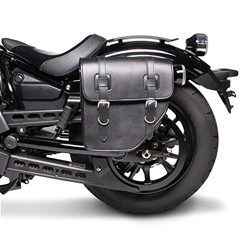 Satteltasche für Yamaha XV 535 Virago Texas Schwarz Links - Leder & Satteltaschen, robuste und wasserabweisende Satteltasche mit 10 Litern Volumen, ideal für Chopper und Custombikes, vielseitig montierbar.