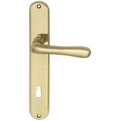 MARCHESI Drückergarnitur ELEGANT 22 auf Langschild - BB 90, Messing poliert