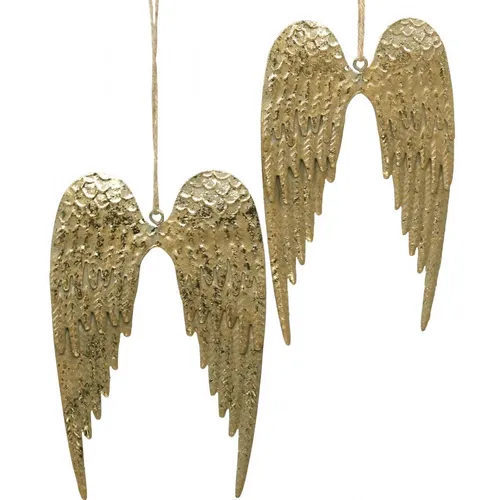 Goldene Engelsflügel Weihnachtsbaum-Anhänger 4er Set - Schmücken Sie Ihren Weihnachtsbaum mit diesen eleganten, goldenen Engelsflügeln aus Metall. Perfekt für festliche Anlässe, bringen sie Glanz und Stil in Ihr Zuhause.