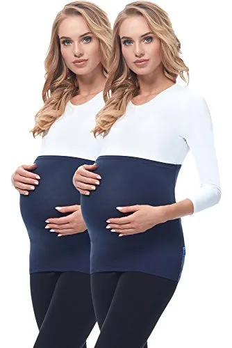 Be Mammy Damen Bauchband 169 2er Pack (Dunkelblau/Dunkelblau, 36/38)