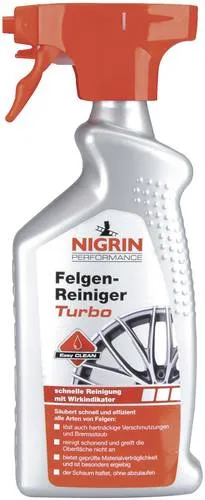 Nigrin Turbo 74242 Felgenreiniger 500ml - Autopflege & Motorradpflege: Effektiver, säurefreier Felgenreiniger mit Farbwechsel-Indikator für optimale Reinigung aller Felgenarten.