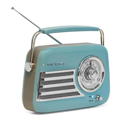 Madison FREESOUND-VR40BLU - 30W Vintage-Radio - Sonstiges Lautsprecherzubehör mit Bluetooth, USB & FM, ideal für Nostalgiefans. Langanhaltender Akku und tragbares Design für Musikgenuss überall.