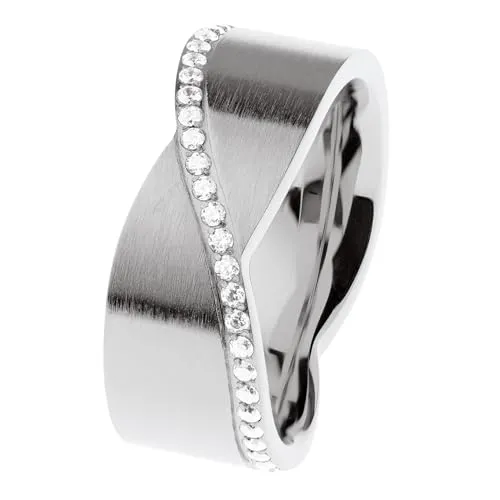 Ernstes Design Ring R770 Edelstahl 8 mm Zirkonia von Ernstes Design