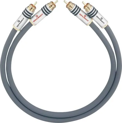 Oehlbach Cinch Audio Anschlusskabel [2x Cinch-Stecker - 2x Cinch-Stecker] 0.50m Anthrazit vergoldete Steckkontakte NF 14 MASTER