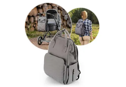 Reer Wickeltasche grau - Praktische Wickeltasche aus robustem Polyester, ideal für unterwegs und ab Geburt geeignet. Mit 2 Jahren Herstellergarantie.