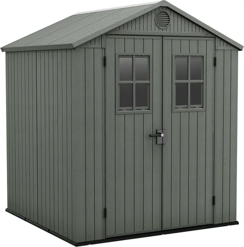 Dmora Gartenhaus Osoyoos 190x183x221h cm Grün, Wetterfest, mit Fenstern