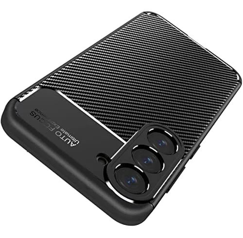 AVANA Hülle für Samsung Galaxy S23 Plus Schutzhülle Flexibles Slim Case Schwarz Schutz Silikon TPU Schale Kratzfest Handyhülle Bumper Cover Carbon Optik