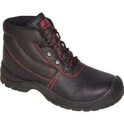 Sicherheitsstiefel BASIC STEP MID Gr. 41 schwarz S3 SRC - Arbeitsschutzschuhe mit strapazierfähigem Vollleder, rutschfester Polyurethan-Laufsohle und durchstichhemmender Zwischensohle für besten Komfort und Sicherheit bei bewegungsintensiven Arbeiten.