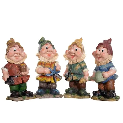 Birendy RIESIGER Zwerg, Gartenzwerg XXL Gartenwichtel NF13102 Groß 41cm Gartenfigur (Set-4-Teilig-13102)