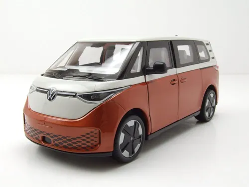 VW ID.BUZZ Bus orange metallic weiß Modellauto 1:24 Welly - Detailgetreues 1:24 Modell des VW ID.BUZZ in orange und weiß. Ideal für Sammler und als dekoratives Standmodell, gefertigt aus hochwertigem Die-Cast-Material.