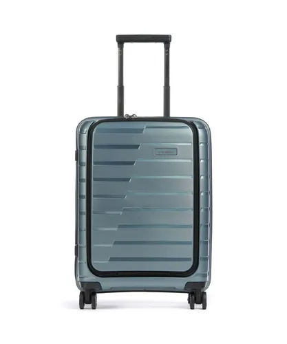 Travelite 4-Rad Handgepäck Koffer mit Vortasche - IATA-konform, eisblau - Koffer, funktionaler Hartschalen Trolley mit praktischer Vortasche und TSA Schloss. Ultraleicht mit 4 Doppelrollen für müheloses Reisen, ideal für Kurztrips.