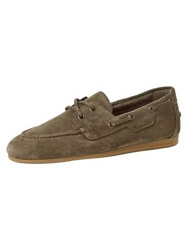 Tamaris Damen Moccassin flach Leder, grün, 40 EU - Elegante Mokassins aus hochwertigem Leder in trendigem Grün. Mit einer Absatzhöhe von 1,5 cm bieten sie angenehmen Tragekomfort. Ideal für vielseitige Outfits – perfekt für jeden Anlass!