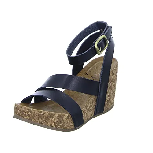 Blowfish Hecta Keilsandalen - Wanderschuhe aus veganem Kunstleder mit gepolsterter Decksohle und rutschhemmender Laufsohle. Ideal für trendige Sommertage und bequemes Tragen dank verstellbarem Klettverschluss.
