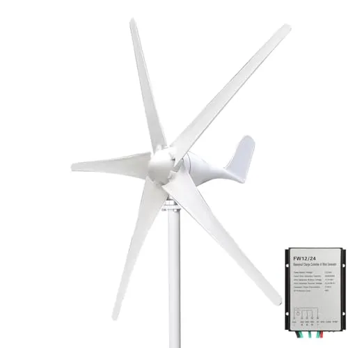 Windgenerator 500W, 12V 24V PMG Businesses Turbinen-Kit mit 5-Blatt-Windregler für Heimladung Marine
