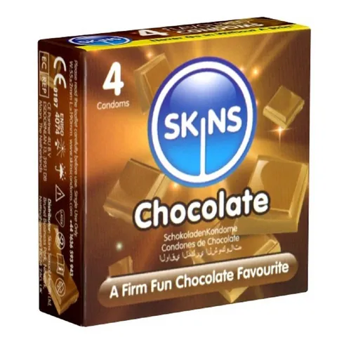 SKINS Condoms Kondome Chocolate, samtweiche Oberfläche, fühlt sich an wie 