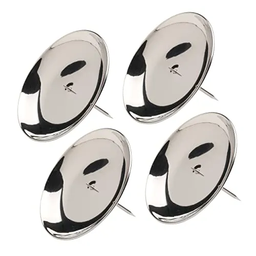 NKlaus 4X Adventskranz Kerzenteller Ø12cm Kranzteller Advent mit Dorn Messing Silber 10667