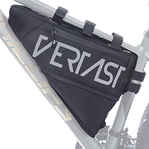 VERTAST Fahrrad Rahmentasche 4L, Wasserdicht Rohrtasche Oberrohrtaschen Dreieck Fahrrad Tasche für Mountainbike Rennrad Fahrradzubehör, Schwarz
