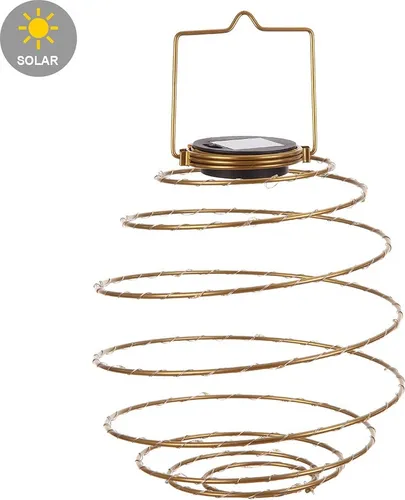 LED-Solar-Laterne SPIRALE zum hängen Stimmungsleuchte Messing