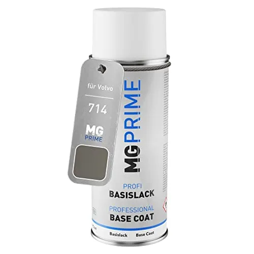 MG PRIME Autolack Spraydose für Volvo 714 Osmium Grey Metallic/Osmium Grau Metallic Basislack Sprühdose 400ml