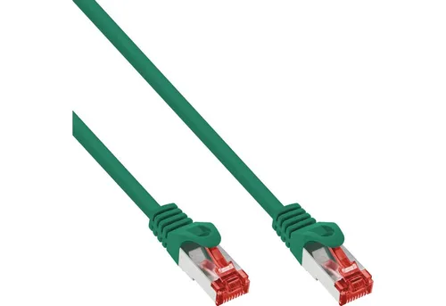 Inline InLine® Patchkabel, S/FTP (PiMf), Cat.6, 250MHz, PVC, CCA, grün, 7,5m LAN-Kabel