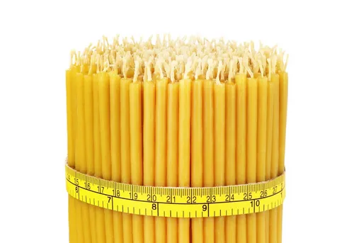 NKlaus 1200x Bienenwachs Ritualkerzen - Gelbe Kirchenkerzen 14cm - Spitzkerzen aus hochwertigem Bienenwachs, ruß- und tropffrei, ideal für religiöse Zeremonien und schaffen eine beruhigende Atmosphäre.