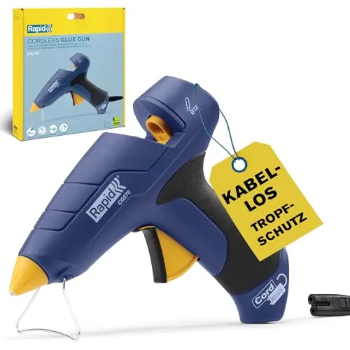 Rapid CG270 kabellose Heißklebepistole für 12mm Klebesticks | 350g/Std. | 3 Min Aufheizzeit | Bastel- & Heimwerkerprojekte | Ergonomisches Design