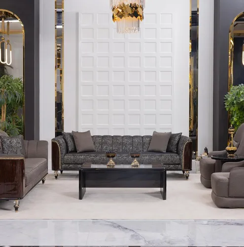 Stilvolles Graues 4-Sitzer Sofa – Edles Stoffsofa für Ihr Wohnzimmer - Produktart: Sofa, modernes Design, komfortable Sitzhöhe von 44 cm, ideal für entspannte Stunden im Wohnzimmer. Maße: 242 x 90 x 88 cm, in hochwertigem Textil.