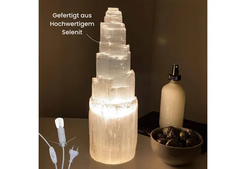 Landster Nachttischlampe Selenite in weiß von Landster