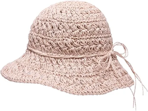 Caspar HT031 Damen Sommerhut aus Papierstroh verstellbar, Farbe:rosa, Hutgröße:One Size