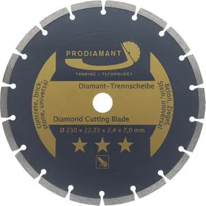 Prodiamant Trennscheibe universal, 230 x 2,4mm, Diamanttrennscheibe, für Beton, Stein