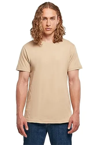Build Your Brand Herren Basic Round Neck T-Shirt – Baumwollshirt im Regular Fit mit Rundhalsausschnitt & kurzen Ärmeln, vielseitiges Basic für Alltag, Freizeit & Veredelung,Unionbeige,M