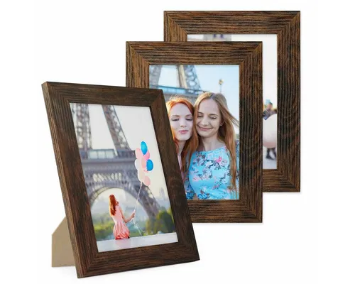 PHOTOLINI Bilderrahmen 3er Set breite Rahmen, extra Zubehör, (3er Set), im modernen Stil für Ihre stilvolle Wanddekoration