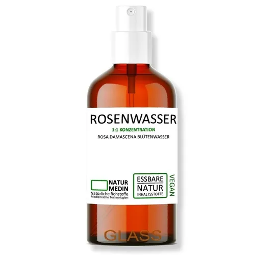 Rosenwasser 100% Natur Gesichtwasser Rosen Hydrolat in GLAS Spray 50ml
