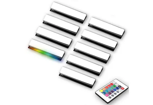 kalb LED Glaskantenbeleuchtung LED RGB Glaskantenbeleuchtung Vitrinenbeleuchtung Clip Glas, 9er Set