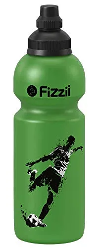 Fizzii Kinder- und Freizeittrinkflasche 600 ml (auslaufsicher bei Kohlensäure, schadstofffrei, spülmaschinenfest, Motiv: Kicker)