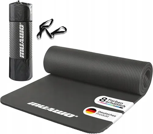 Muawo Fitnessmatte - Extra dicke Yogamatte mit Tragegurt - Die Muawo Fitnessmatte ist 15 mm dick und 190 cm lang, bietet rutschfesten Halt und schützt Ihre Gelenke. Ideal für Yoga, Gymnastik und Kinder, leicht zu reinigen und angenehm zur Haut.