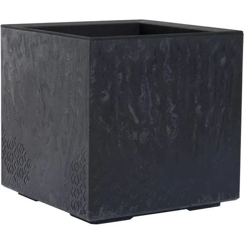 Siena Garden Pflanzkasten FARO STONE schwarz Betonoptik, 40 x 40 cm - Garten-Zubehör: stilvoller Pflanzkasten in Betonoptik, wetterfest und ideal für kreative Gartenarrangements.