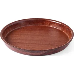 Hendi Serviertablett Woodform 507711, rund, Ø 32cm - Rundes Serviertablett aus rutschfestem Kunststoff, ideal für die Gastronomie. Beständig gegen Chemikalien und Kratzer, platzsparend stapelbar.