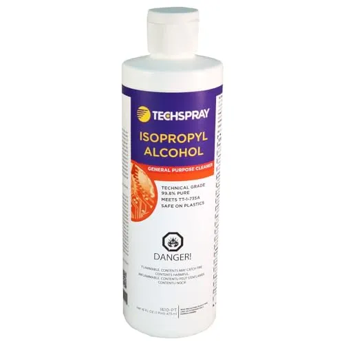 Techspray Isopropylalkohol 1610-P (Alkohol Flussmittel Platinenreiniger) Inhalt: 473 ml/Farbe: farblos/Geruch: alkoholisch/Siedebeginn: 82 °C/Flammpunkt: 11,7 °C/VOC: 787,000 g/l