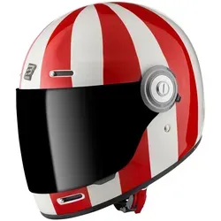 Bogotto V135 T-R3 Helm - Weiss-Rot, Größe XL für Männer - Motorradhelm mit Fiberglas-Schale, kratzfestem Visier und effektivem Ventilationssystem für optimalen Komfort und Sicherheit.