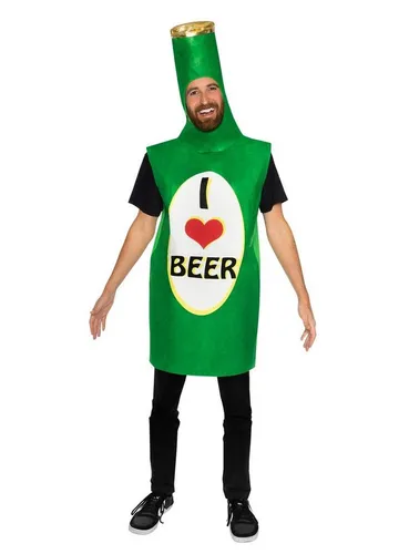 Maskworld Kostüm Bier Party Kostüm für Karneval Fasching, Für alle, die zu tief in die Flasche geguckt haben!