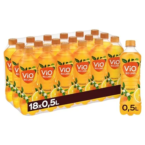 ViO BiO LiMO Orange - vegane Bio-Limonade - Limonade aus natürlichen Zutaten mit fruchtigem Orangen- und Zitronengeschmack, ideal für Groß und Klein, in 100% recycelbaren Flaschen.