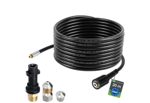McFilter Hochdruckschlauch Rohrreinigungsschlauch, 20m, 200 bar, kompatibel mit Kärcher K7, Hochdruckreiniger, inkl. Adapter, Düsen starr + rotierend, (0 St)