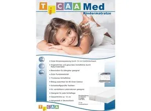 TiCAA Set Rollrost + Kindermatratze MedAllergen 90x200cm in weiß von TiCAA