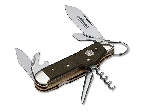 Böker Sportmesser Bergische Eiche, Silver – Multifunktionales Klappmesser - Klappmesser mit 4034er Stahlklingen, Dosenöffner, Korkenzieher und mehr. Ideales Werkzeug für Outdoor-Aktivitäten und Abenteuer.